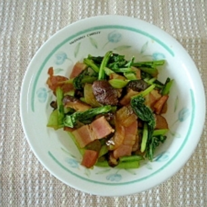 お弁当に♪小松菜とシイタケのカルシウムソテー